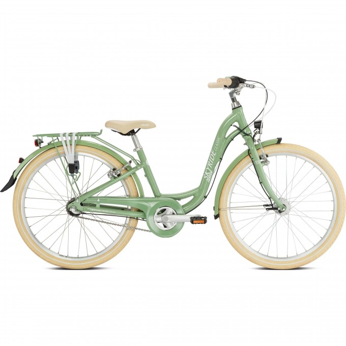 Двухколесный велосипед для девочек PUKY SKYRIDE 24-3 ALU зеленый 4818